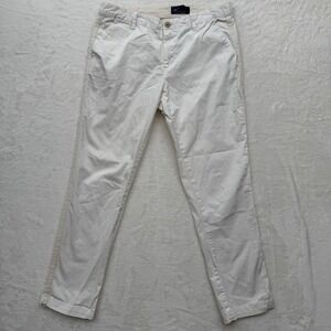 Gap Chino Pants Womens 8 Off-White Straight Leg Side Stripe Stretch Casual